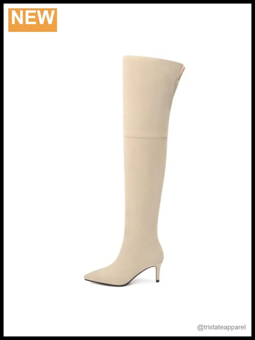 Wide Calf Over The Knee High Heel Boots Pointed Toe Suede